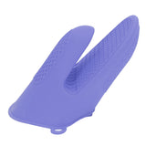 2pcs Oven Mitts Mini Silicone Thickened Anti Scalding Cooking Pinch Mitts for Kitchen Purple