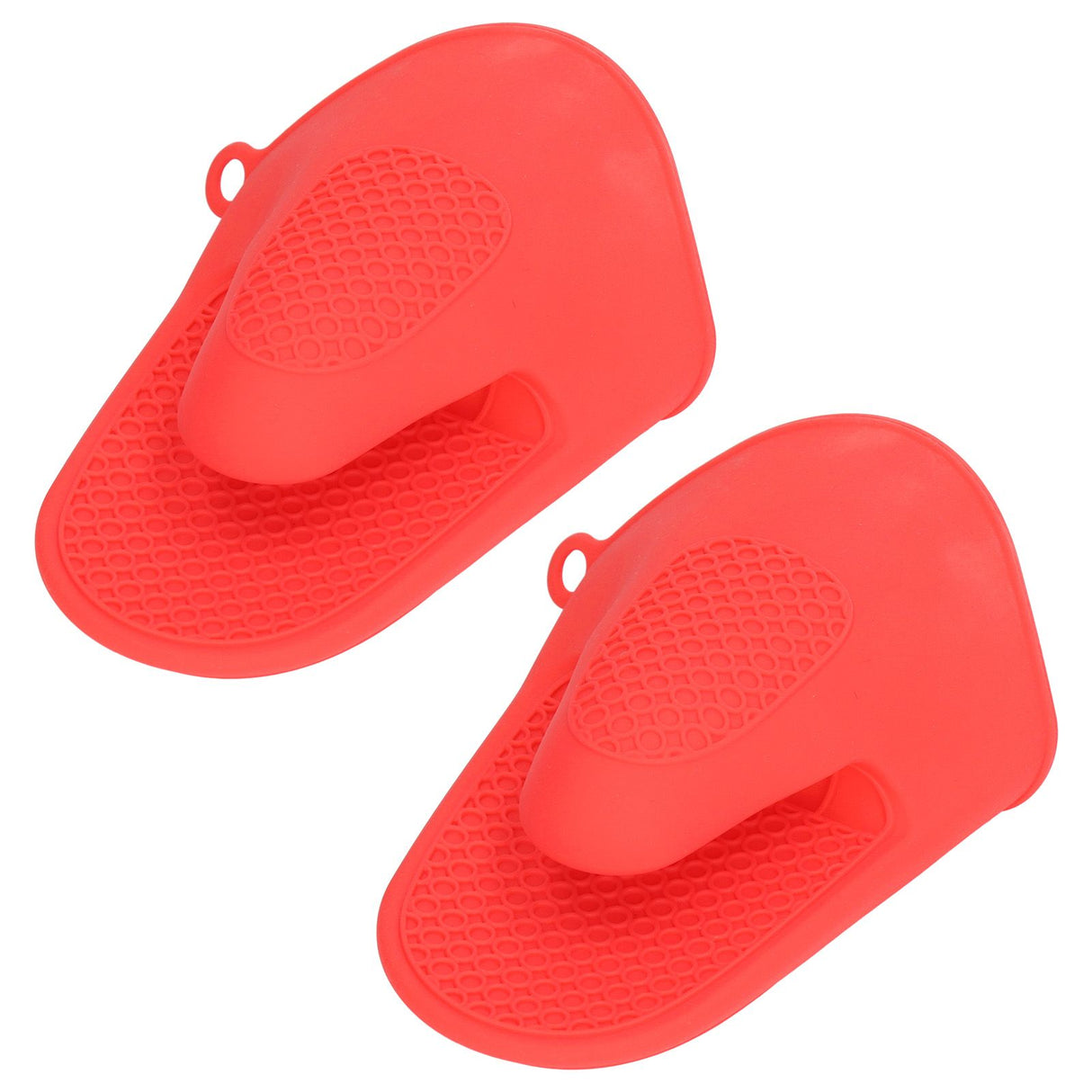 2pcs Oven Mitts Mini Silicone Thickened Anti Scalding Cooking Pinch Mitts for Kitchen Red