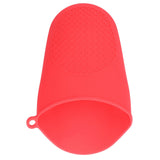 2pcs Oven Mitts Mini Silicone Thickened Anti Scalding Cooking Pinch Mitts for Kitchen Red - Rear View
