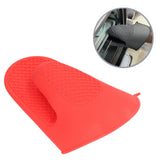 2pcs Oven Mitts Mini Silicone Thickened Anti Scalding Cooking Pinch Mitts for Kitchen Red