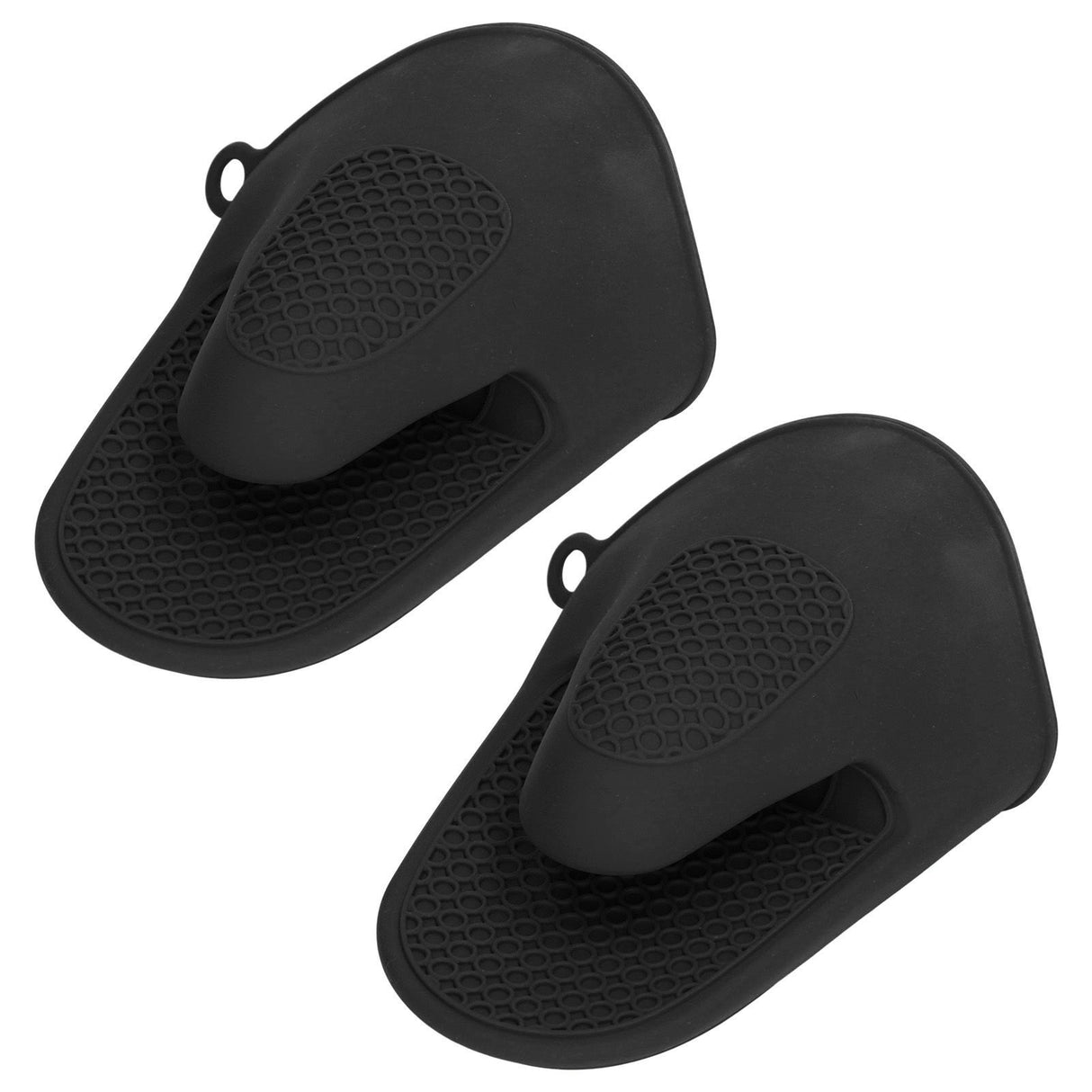 2pcs Oven Mitts Mini Silicone Thickened Anti Scalding Cooking Pinch Mitts for Kitchen Black