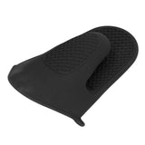2pcs Oven Mitts Mini Silicone Thickened Anti Scalding Cooking Pinch Mitts for Kitchen Black - Top-Down View