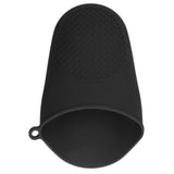 2pcs Oven Mitts Mini Silicone Thickened Anti Scalding Cooking Pinch Mitts for Kitchen Black - Close-Up Angle