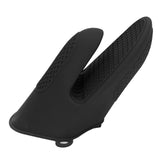 2pcs Oven Mitts Mini Silicone Thickened Anti Scalding Cooking Pinch Mitts for Kitchen Black - Low Angle