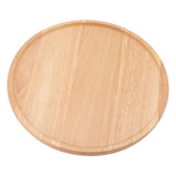 Round Pizza Tray Thick and Sturdy Rubber Wood Fruit Cutting Board for Kitchen Baking Tools - Side View