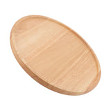 Round Pizza Tray Thick and Sturdy Rubber Wood Fruit Cutting Board for Kitchen Baking Tools - Top-Down View