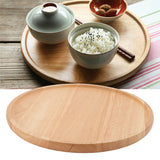Round Pizza Tray Thick and Sturdy Rubber Wood Fruit Cutting Board for Kitchen Baking Tools - Extra Image