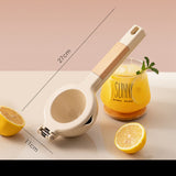 Citrus Juicer Strong Metal Wooden Handle Ergonomic Design Food Grade Coating Hand Juicer White (Wooden Handle)