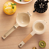 Citrus Juicer Strong Metal Wooden Handle Ergonomic Design Food Grade Coating Hand Juicer White (Wooden Handle) - Top-Down View
