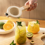 Citrus Juicer Strong Metal Wooden Handle Ergonomic Design Food Grade Coating Hand Juicer White (Wooden Handle)