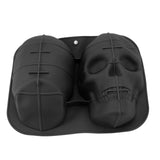 Skull Head Baking Mold Soft Silicone Halloween Skeleton Head Cake Mold for Cake Biscuit Chocolate Candy Ice Black