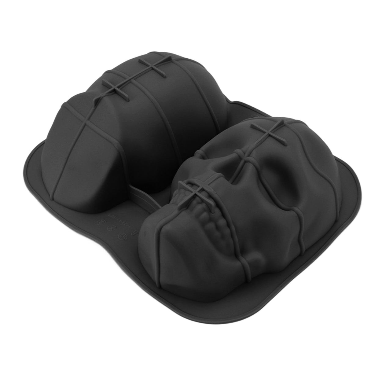 Skull Head Baking Mold Soft Silicone Halloween Skeleton Head Cake Mold for Cake Biscuit Chocolate Candy Ice Black
