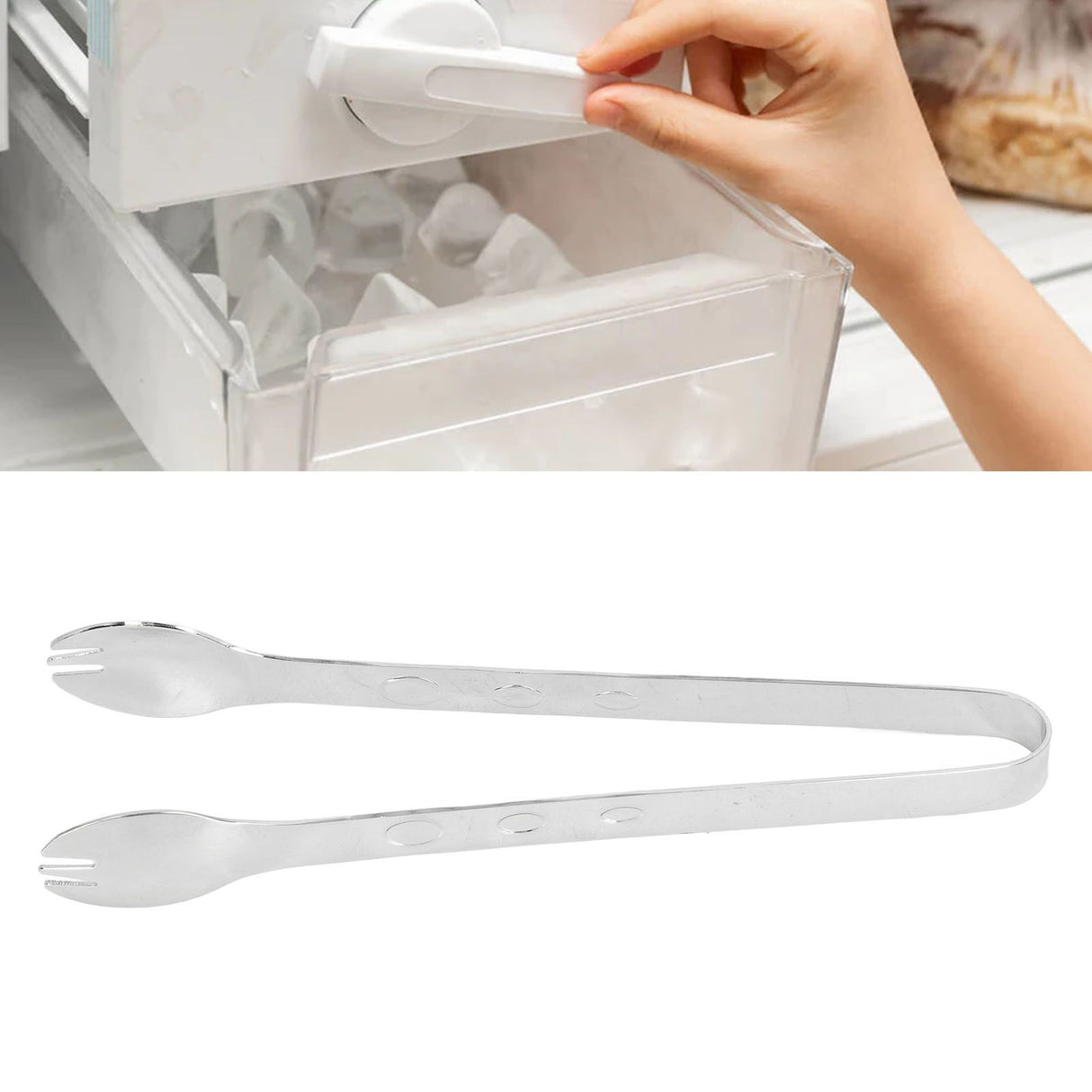 Stainless Steel Ice Tongs Food Grade Prevents Slipping Sugar Food Kitchen Tweezers for Household Foods Mirror