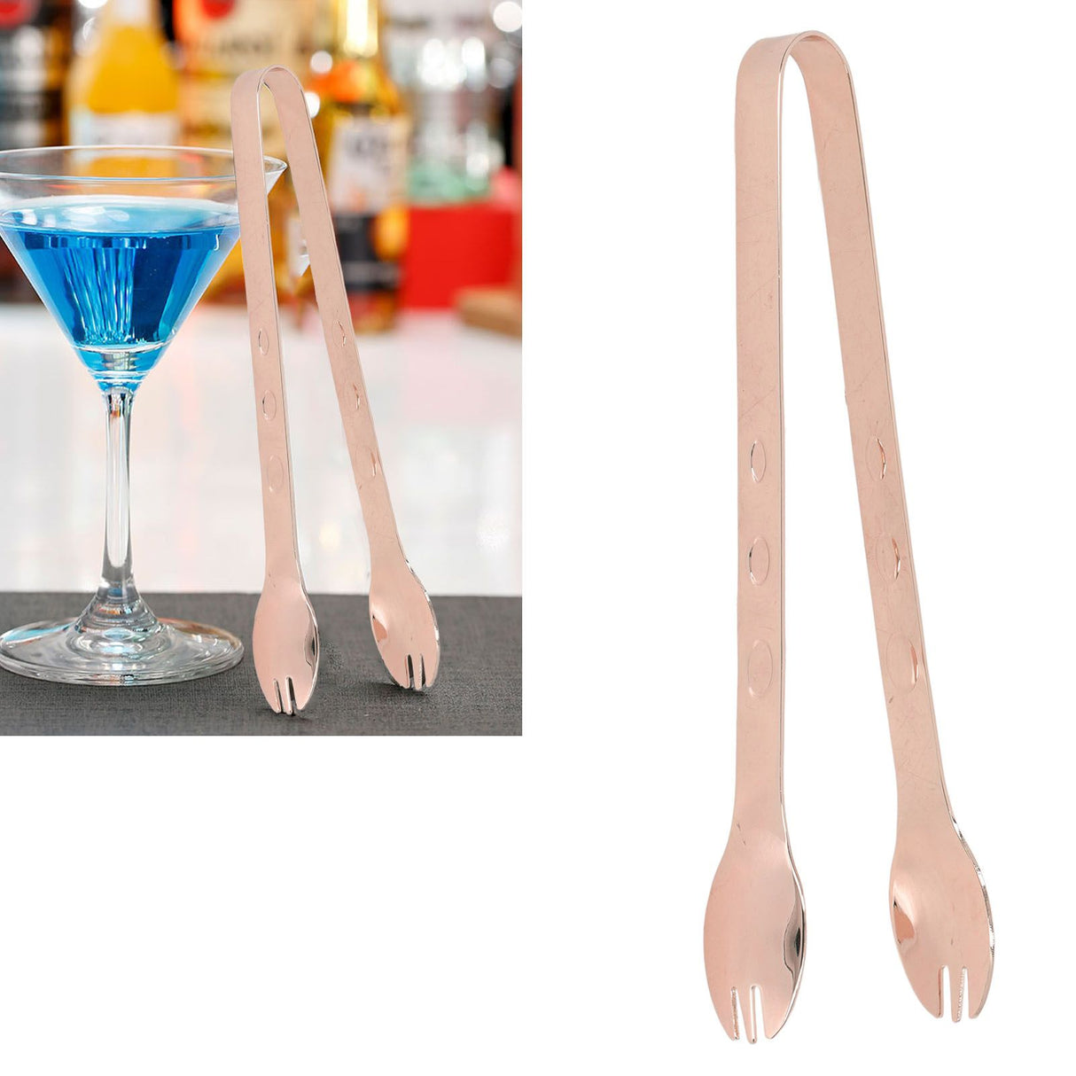 Stainless Steel Ice Tongs Food Grade Prevents Slipping Sugar Food Kitchen Tweezers for Household Foods Copper Plated