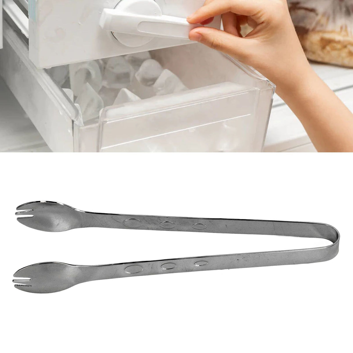 Stainless Steel Ice Tongs Food Grade Prevents Slipping Sugar Food Kitchen Tweezers for Household Foods Black Plated