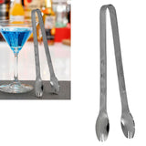 Stainless Steel Ice Tongs Food Grade Prevents Slipping Sugar Food Kitchen Tweezers for Household Foods Black Plated - Extra Image