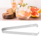 Cocktail Tong Thickened Rhombus Stainless Steel Food Ice Sugar Cube Tong for Bar Mirror Reflection