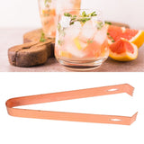 Cocktail Tong Thickened Rhombus Stainless Steel Food Ice Sugar Cube Tong for Bar Copper Plating - Extra Image