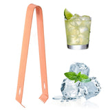 Cocktail Tong Thickened Rhombus Stainless Steel Food Ice Sugar Cube Tong for Bar Copper Plating