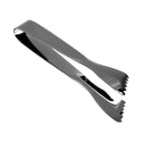 Ice Tongs Food Grade Thicken Stainless Steel Prevents Slipping Sugar Food Tweezers for Home Kitchen Bar Black Plated - Side View