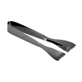 Ice Tongs Food Grade Thicken Stainless Steel Prevents Slipping Sugar Food Tweezers for Home Kitchen Bar Black Plated - 45-Degree Angle