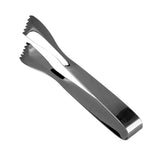 Ice Tongs Food Grade Thicken Stainless Steel Prevents Slipping Sugar Food Tweezers for Home Kitchen Bar Black Plated - Rear View