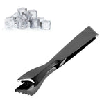 Ice Tongs Food Grade Thicken Stainless Steel Prevents Slipping Sugar Food Tweezers for Home Kitchen Bar Black Plated - Extra Image