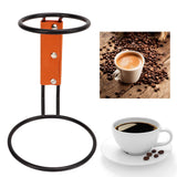Pour Over Coffee Dripper Rack Iron Dripper Stand with Leather Handle Case for Home Coffee Shop