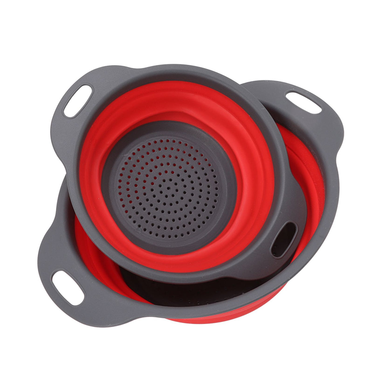 2 PCS Collapsible Colander Basket Round Retractable Big Small Drain Basket Set Vegetables Fruit Washing Basket