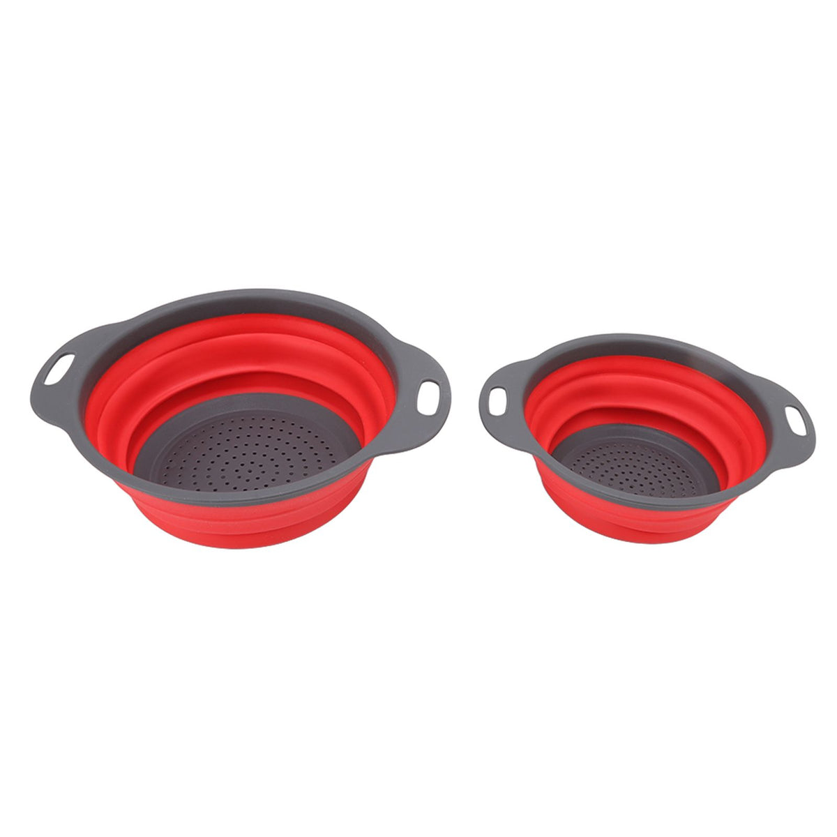 2 PCS Collapsible Colander Basket Round Retractable Big Small Drain Basket Set Vegetables Fruit Washing Basket