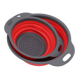 2 PCS Collapsible Colander Basket Round Retractable Big Small Drain Basket Set Vegetables Fruit Washing Basket - Extra Image