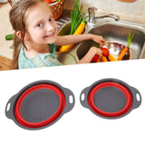 2 PCS Collapsible Colander Basket Round Retractable Big Small Drain Basket Set Vegetables Fruit Washing Basket