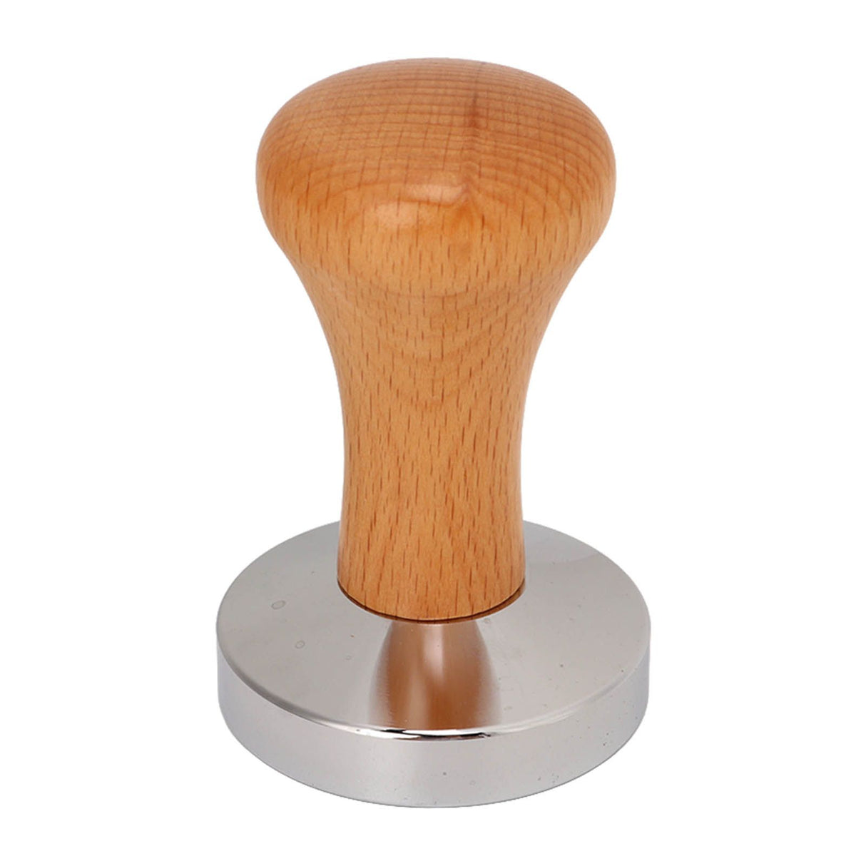 Coffee Tamper Stainless Steel Flat Bottom Tamping Tool Coffee Hand Tamper with Wooden Handle 51mm/2.0in