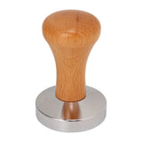 Coffee Tamper Stainless Steel Flat Bottom Tamping Tool Coffee Hand Tamper with Wooden Handle 51mm/2.0in