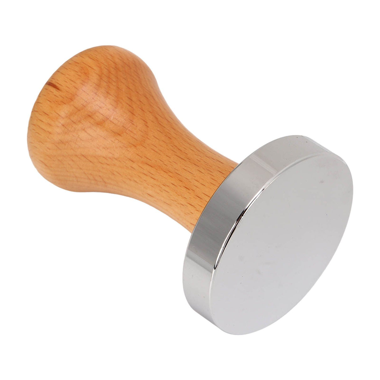 Coffee Tamper Stainless Steel Flat Bottom Tamping Tool Coffee Hand Tamper with Wooden Handle 51mm/2.0in