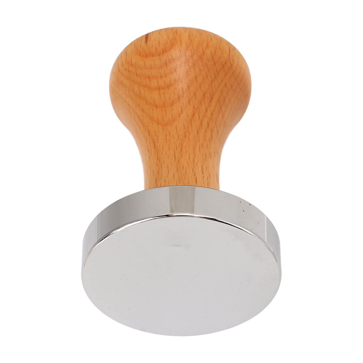 Coffee Tamper Stainless Steel Flat Bottom Tamping Tool Coffee Hand Tamper with Wooden Handle 51mm/2.0in