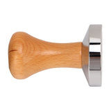 Coffee Tamper Stainless Steel Flat Bottom Tamping Tool Coffee Hand Tamper with Wooden Handle 51mm/2.0in
