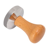 Coffee Tamper Stainless Steel Flat Bottom Tamping Tool Coffee Hand Tamper with Wooden Handle 51mm/2.0in