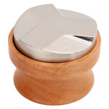 Coffee Distributor Coffee Hand Tamper Adjustable Depth Coffee Leveler Tool with Beech Handle 53mm/2.1in - Rear View