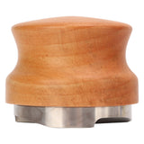 Coffee Distributor Coffee Hand Tamper Adjustable Depth Coffee Leveler Tool with Beech Handle 53mm/2.1in - Close-Up Angle