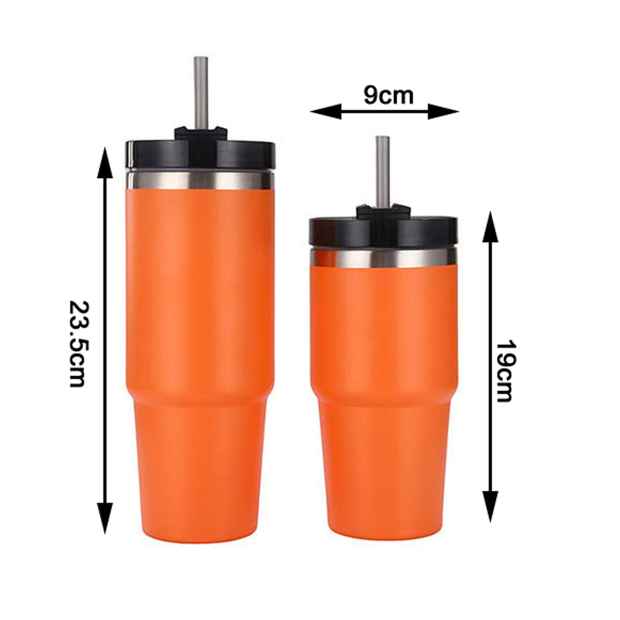 Travel Tumbler Cup Stainless Steel with Straw Lid Keep Warm and Cold Coffee Mug for Home Office Orange 30oz
