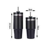Travel Tumbler Cup Stainless Steel with Straw Lid Keep Warm and Cold Coffee Mug for Home Office Black 30oz