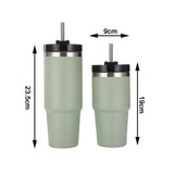 Travel Tumbler Cup Stainless Steel with Straw Lid Keep Warm and Cold Coffee Mug for Home Office Green 30oz