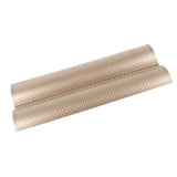 Baguette Pan 2 Slots Nonstick Food Grade Carbon Steel Perforated Design French Baguette Baking Pan for Home Baguette - Front View