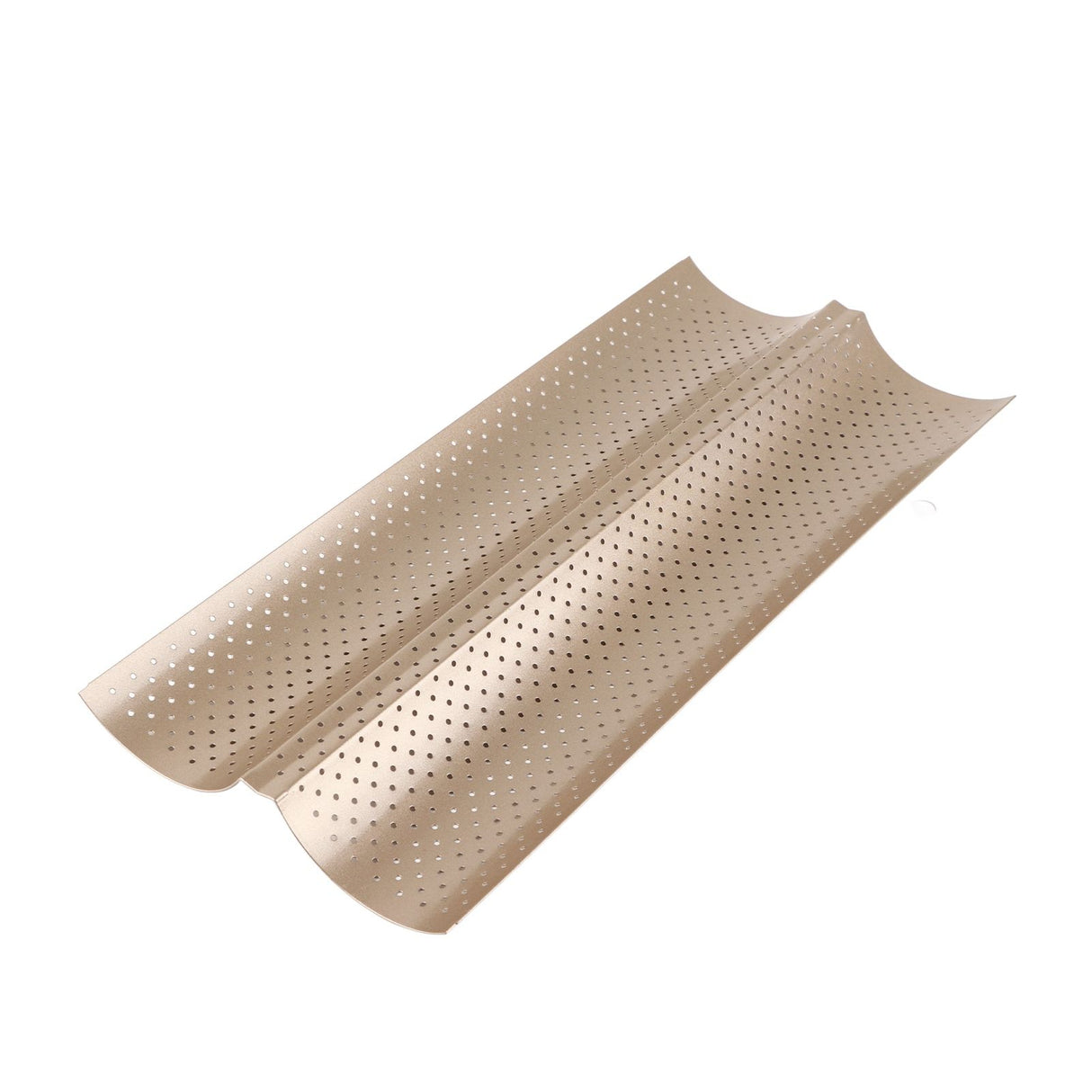 Baguette Pan 2 Slots Nonstick Food Grade Carbon Steel Perforated Design French Baguette Baking Pan for Home Baguette