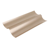 Baguette Pan 2 Slots Nonstick Food Grade Carbon Steel Perforated Design French Baguette Baking Pan for Home Baguette