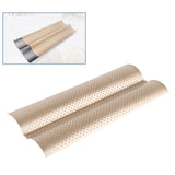 Baguette Pan 2 Slots Nonstick Food Grade Carbon Steel Perforated Design French Baguette Baking Pan for Home Baguette