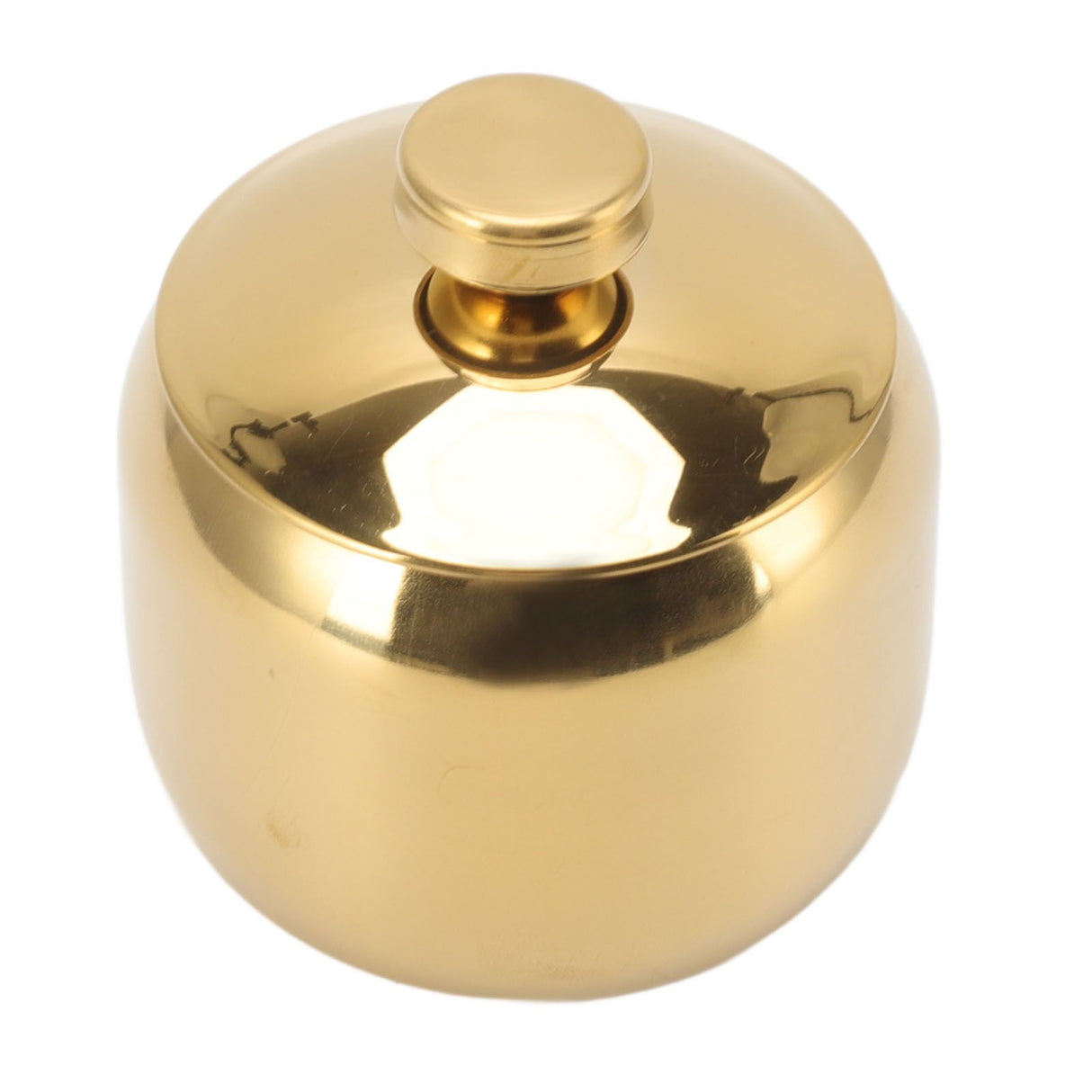 Stainless Steel Gold Seasoning Condiment Pot Spice Salt Sugar Pepper Container Jar Storage Organizer with Lid Gold