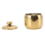 Stainless Steel Gold Seasoning Condiment Pot Spice Salt Sugar Pepper Container Jar Storage Organizer with Lid Gold - Top-Down View