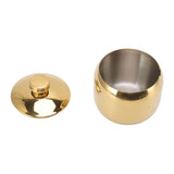 Stainless Steel Gold Seasoning Condiment Pot Spice Salt Sugar Pepper Container Jar Storage Organizer with Lid Gold